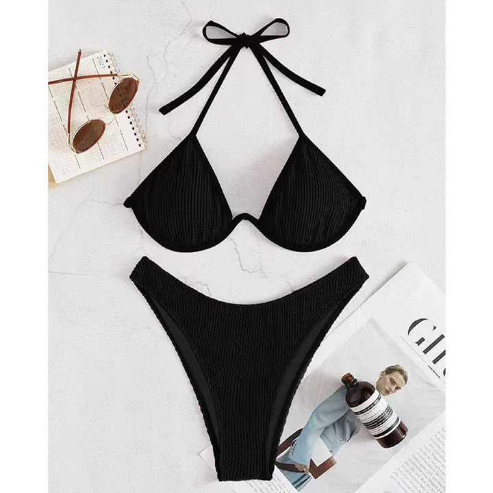 Dame Triangel-Bikini med struktur og justerbare stropper Stilla