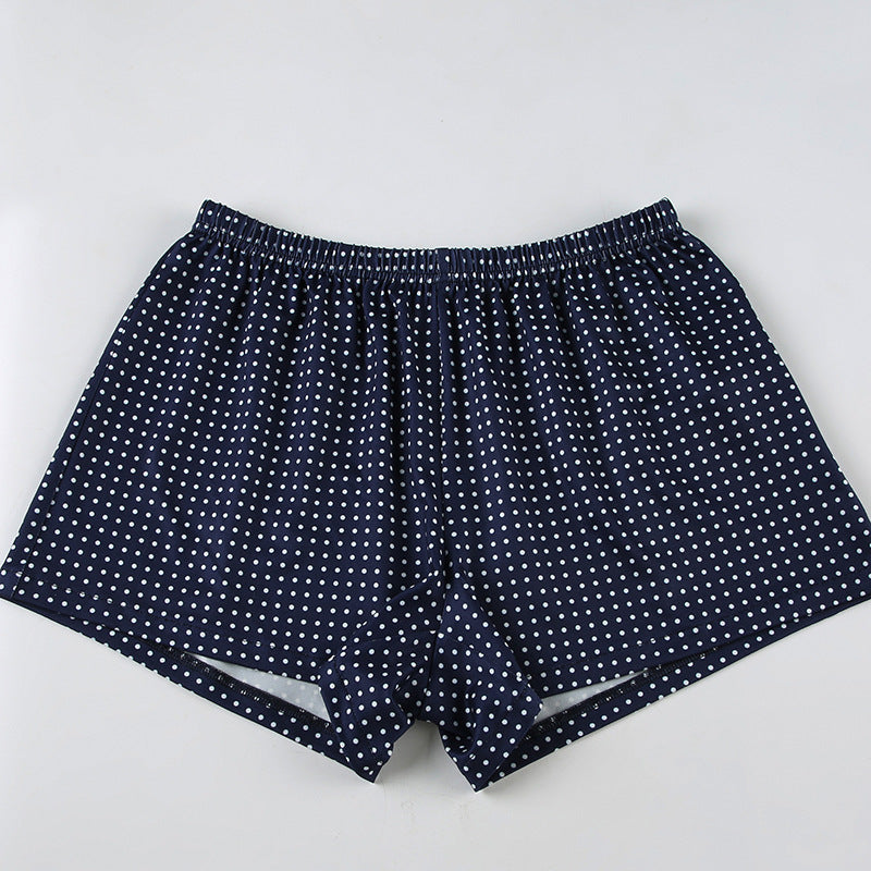 Dame afslappet kort pyjamasbuks med elastisk talje og bindebælte Skovae