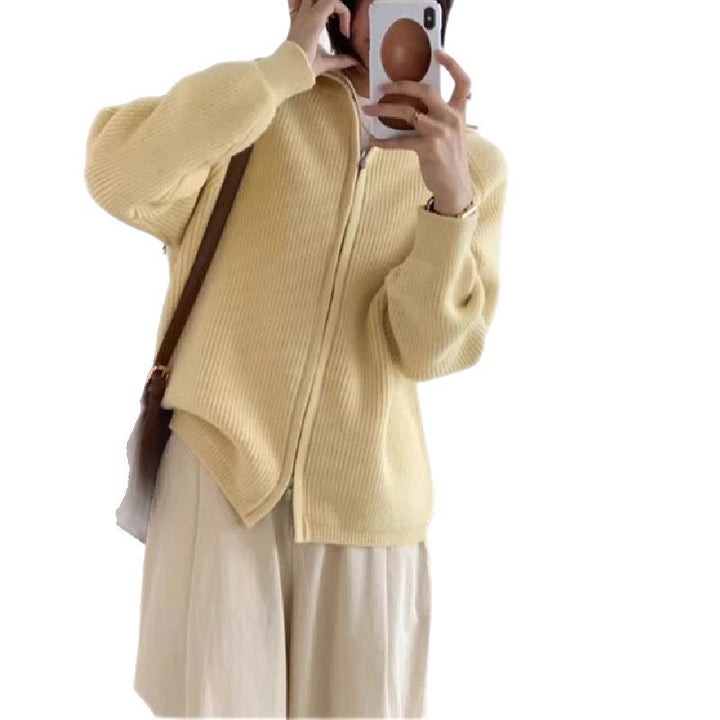 Kvinder cardigan med fastgjort lynlås og oversized snit Stilla