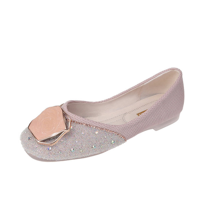 Dame Elegante Ballerina-Flats med strass dekoration og dekorativ ædelstens accent Stilla