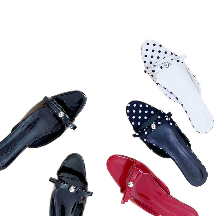 Femme Open-Toe Slide Mules med sløjfedetalje Stilla