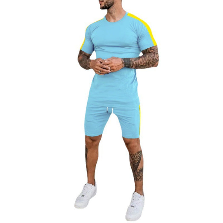 Herren Sportliches Kurzarm-Set mit seitlichem Kontraststreifen Stilla