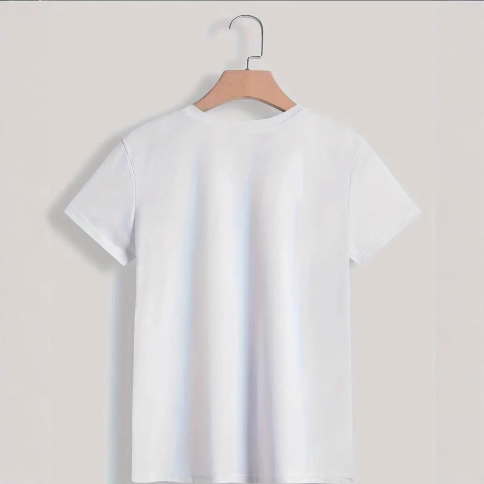 Dame T-shirt med kreativ kattedesign og humoristisk sætning Stilla