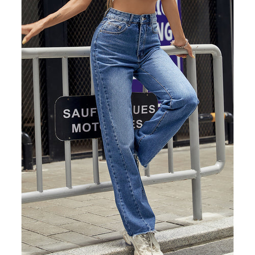 Damer Høj Talje Jeans i klassisk snit med afslappet bootcut Stilla