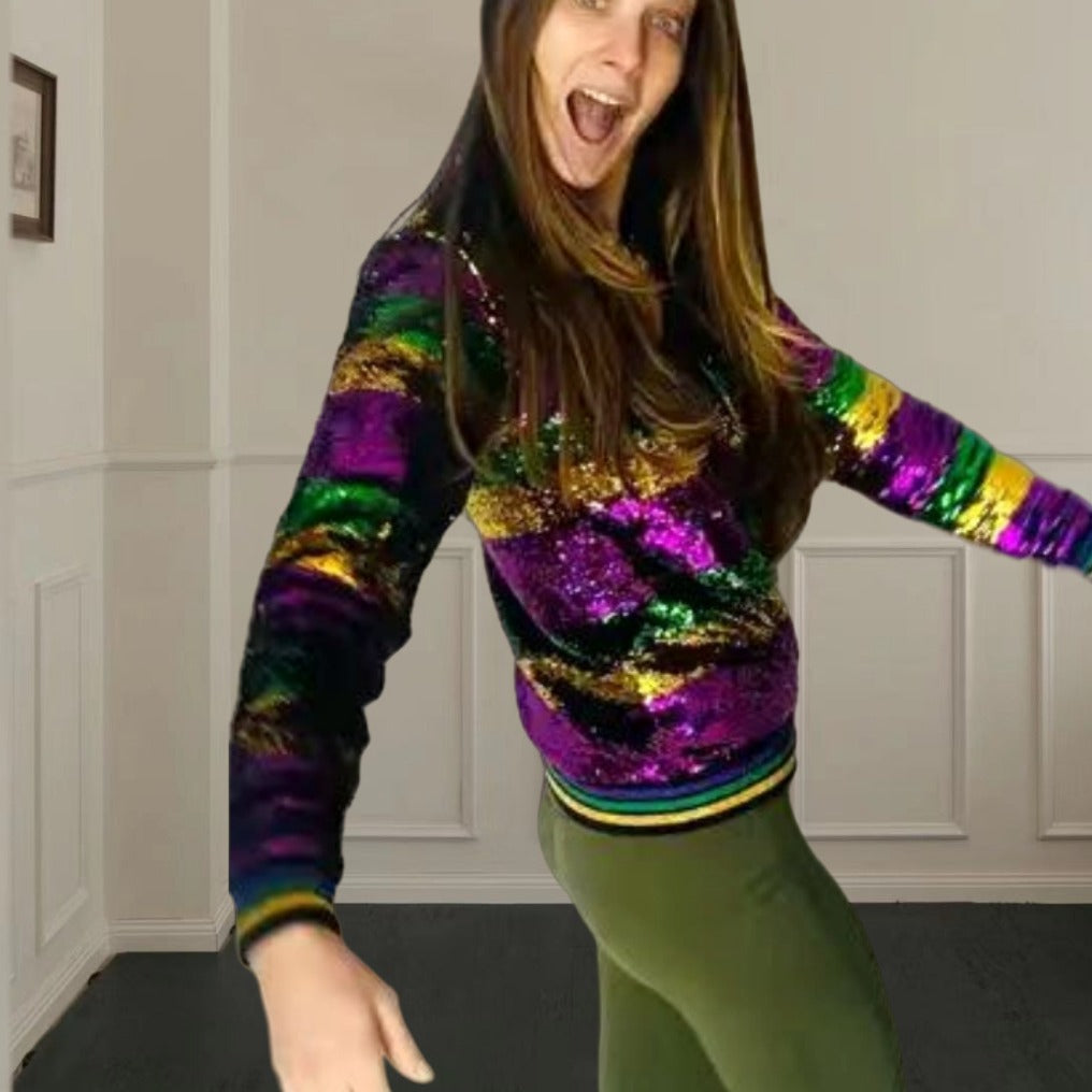Dame funktionsjakke med glitrende pailletblanding og sportssnit Stilla