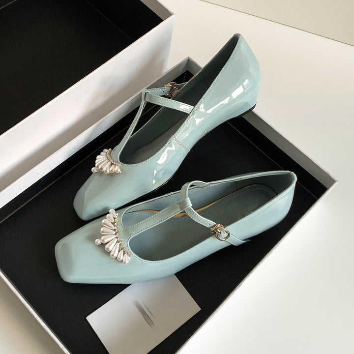 Dame elegante T-stropper lakflats Stilla