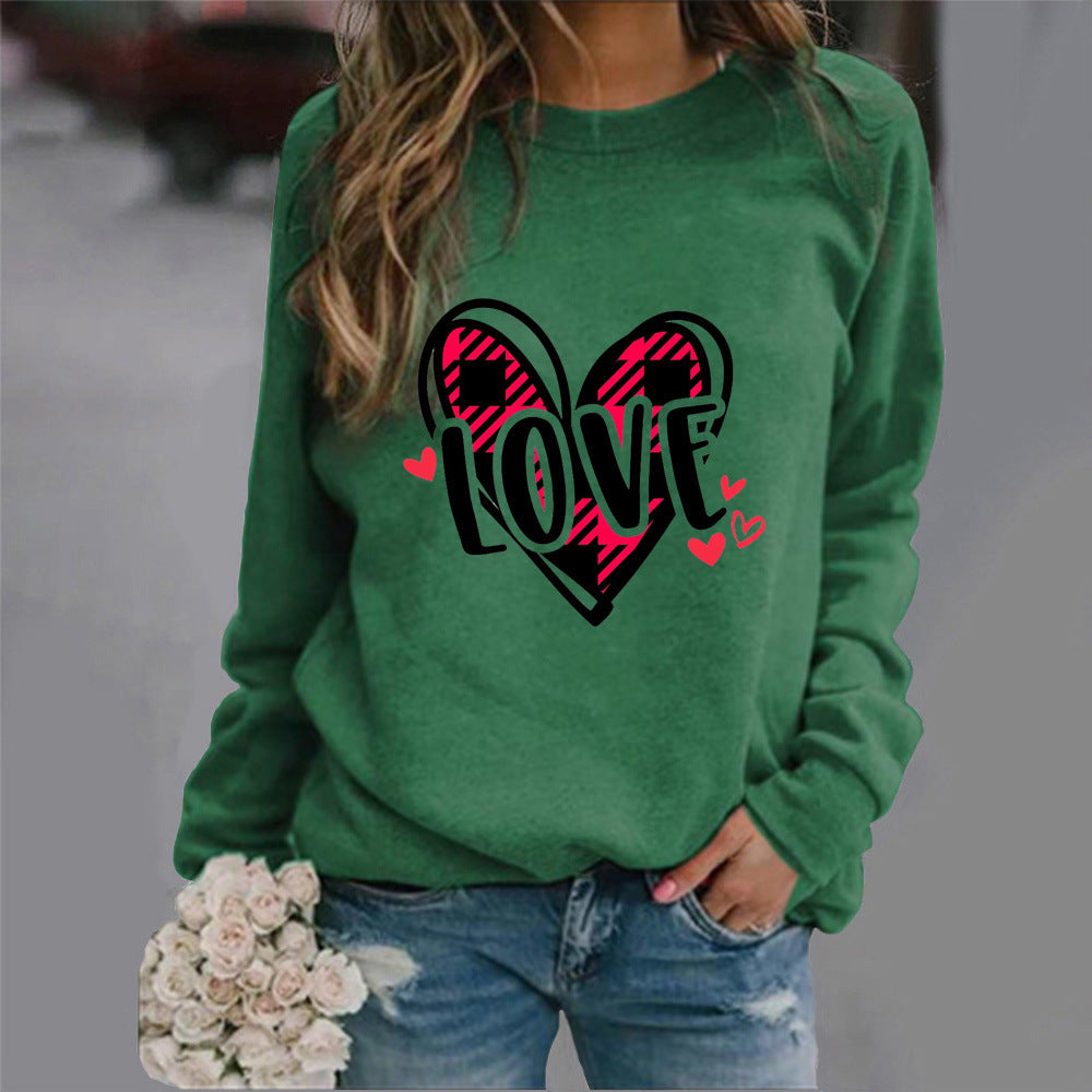 Kvinders sweatshirt med kreativt hjerte-design og afslappet pasform Stilla