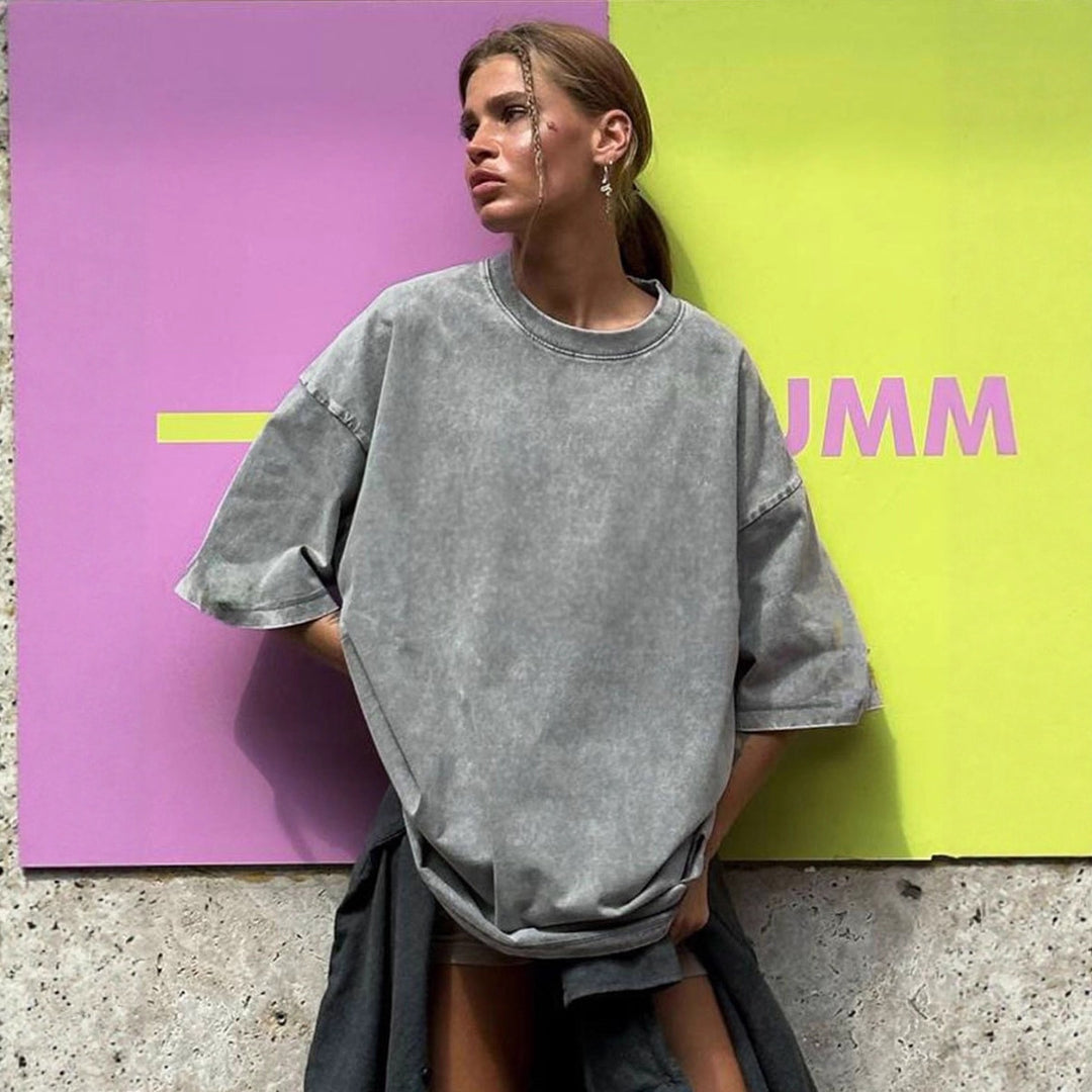 Dame Oversized T-Shirt i høj kvalitet bomuld Skovae