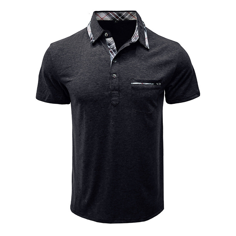 Herrer poloshirt med kontrastfarvet krave og stilfuld brystlomme Stilla