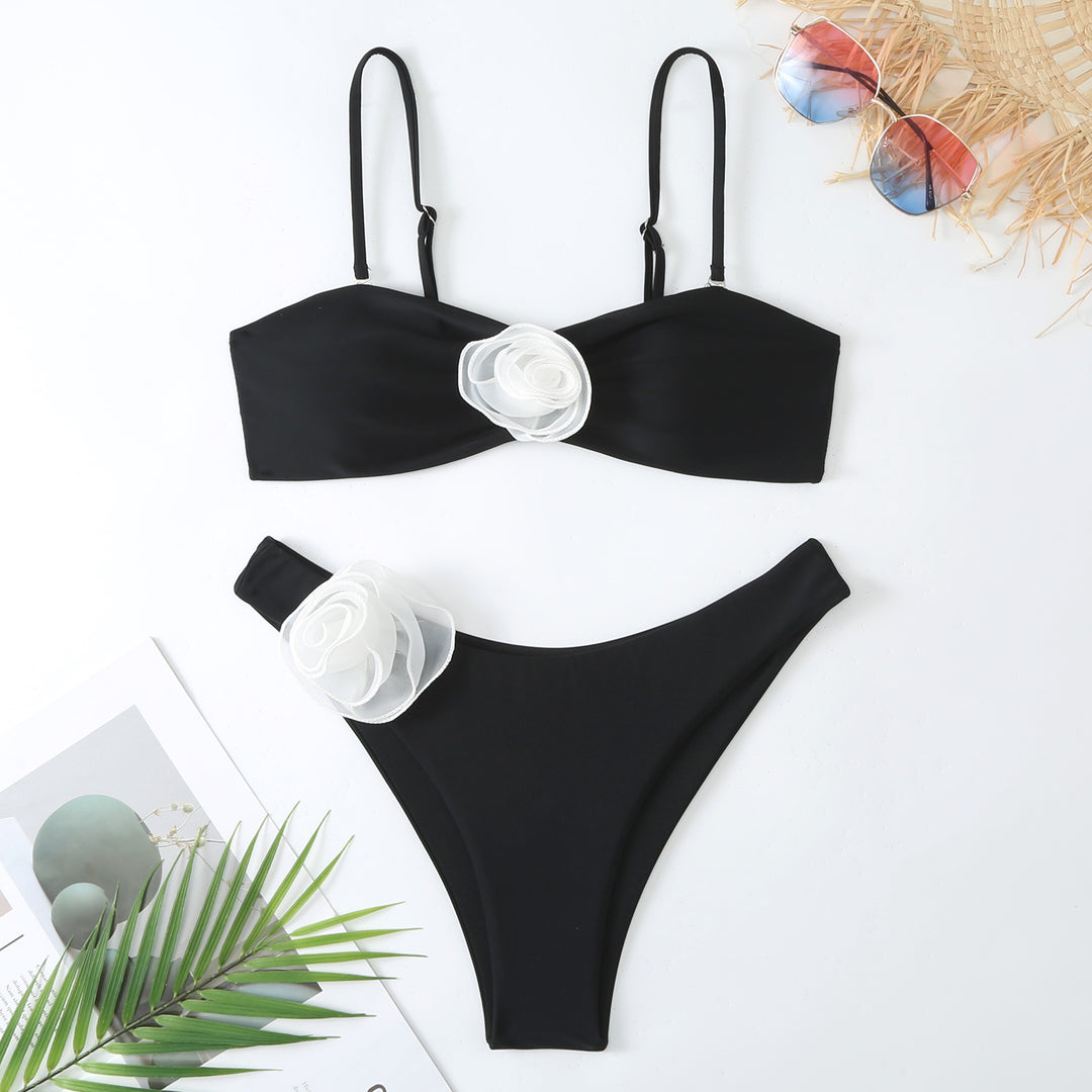 Femme Floral Applikationer Bikini Sæt Stilla