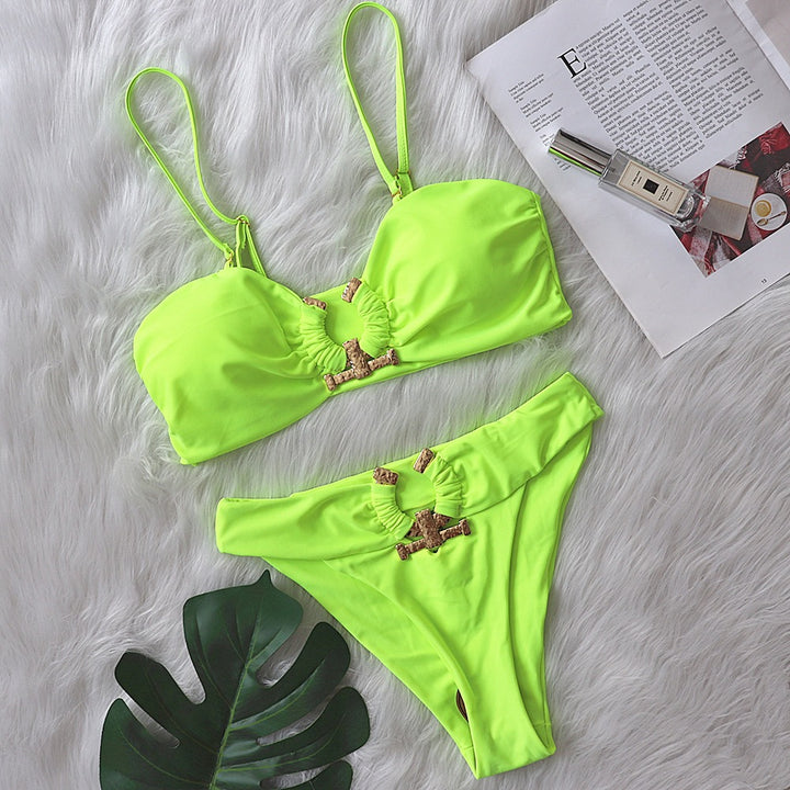 Dame Exotisk Print Bralette Bikini Sæt Stilla