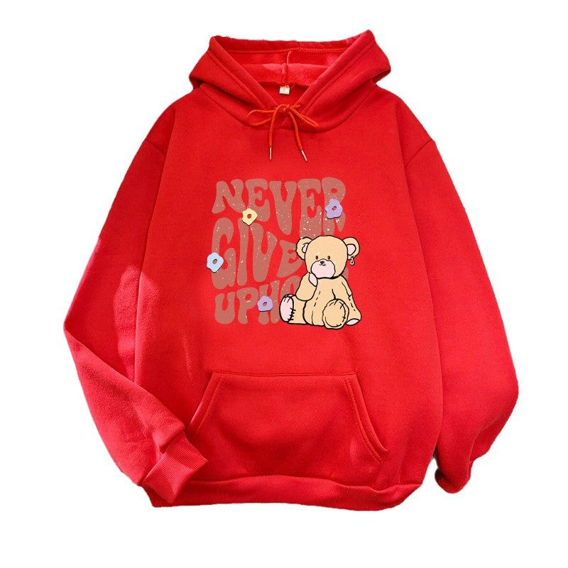 Kvindernes hoodie med motiverende bjørn design Skovae