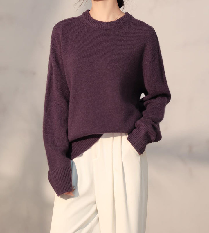 Femme Klassisk Strikpullover Stilla
