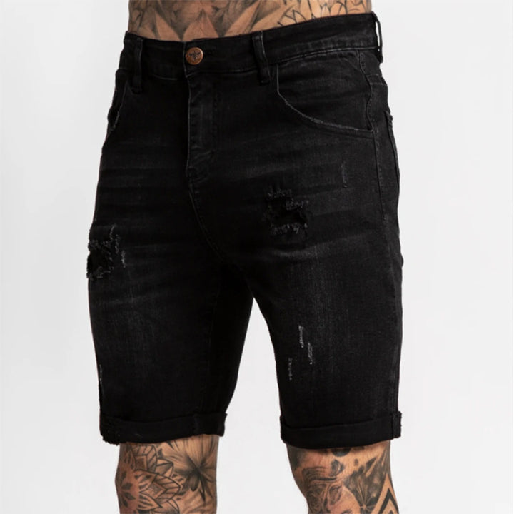 Herrer Ødelagt Denim Shorts i afslappet snit Stilla