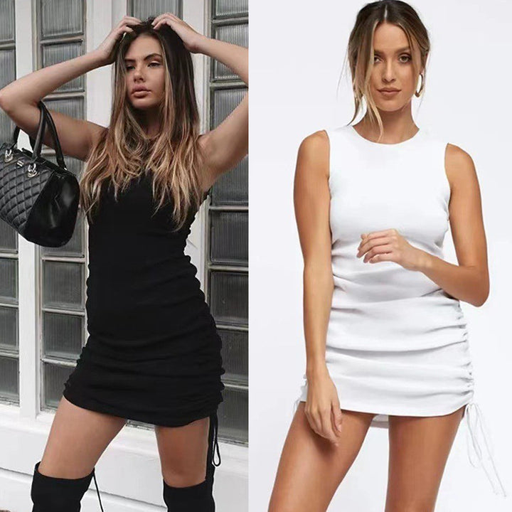 Femme Justerbart Sidedraperet Mini-Kjole Stilla