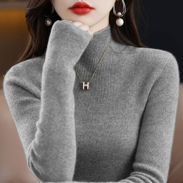 Dame elegant turtleneck sweater lavet af fin strik Stilla