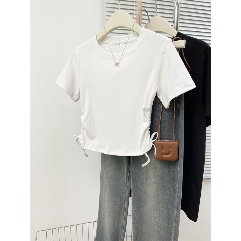 Femme Justerbar Sidesnøring Crop Top Stilla