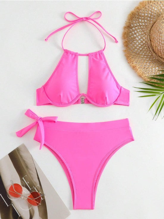 Dame Bikini-sæt med legende cut-out og justerbare bindebånd Stilla