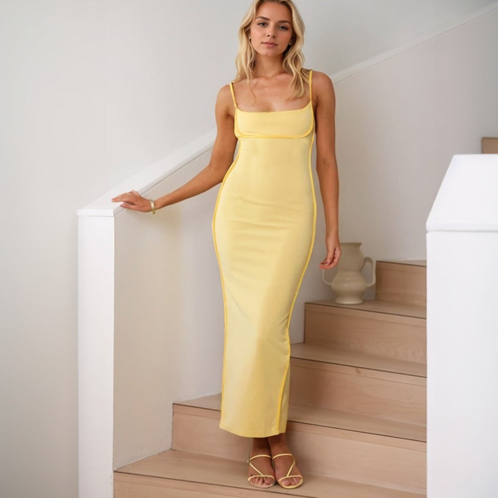 Damer Couture Maxi Kjole med Elegante Stropper og Figur-Flatterskær Stilla
