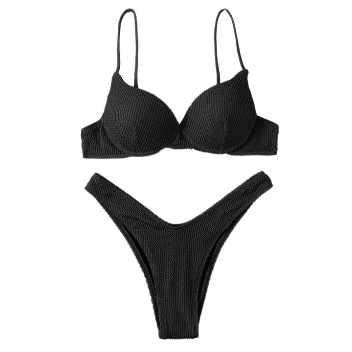 Dame Bikinisæt med polstret top og høj udskæring Skovae