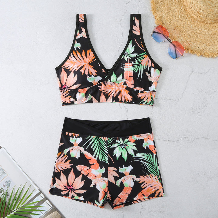 Dame bikini-sæt med sporty snit og livligt blomsterprint Stilla