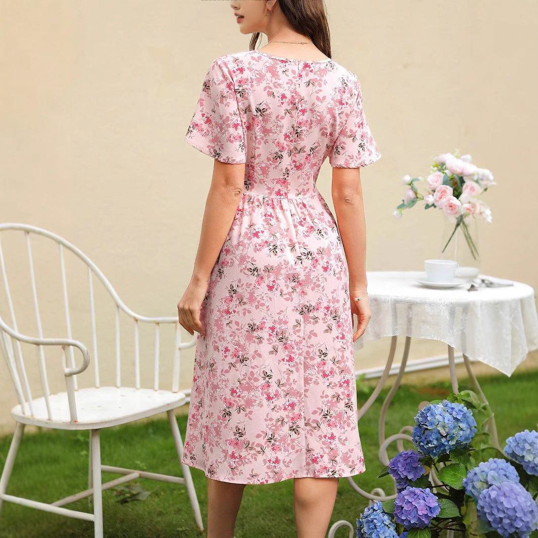 Dame Midi kjole med florale applikationer Stilla