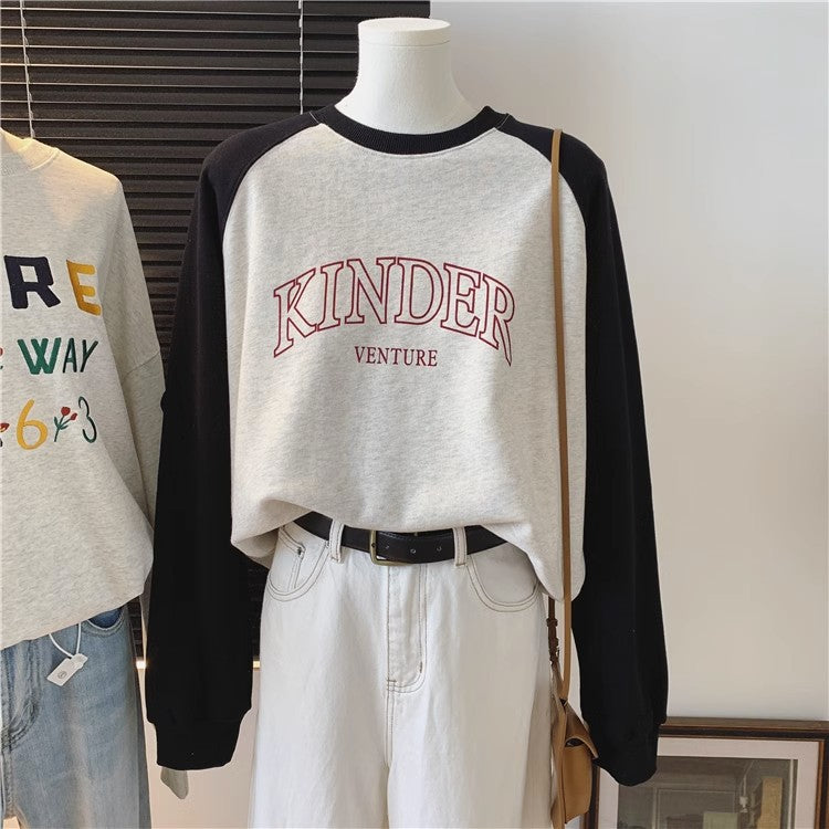 Femme Løs College Stil Sweatshirt Stilla