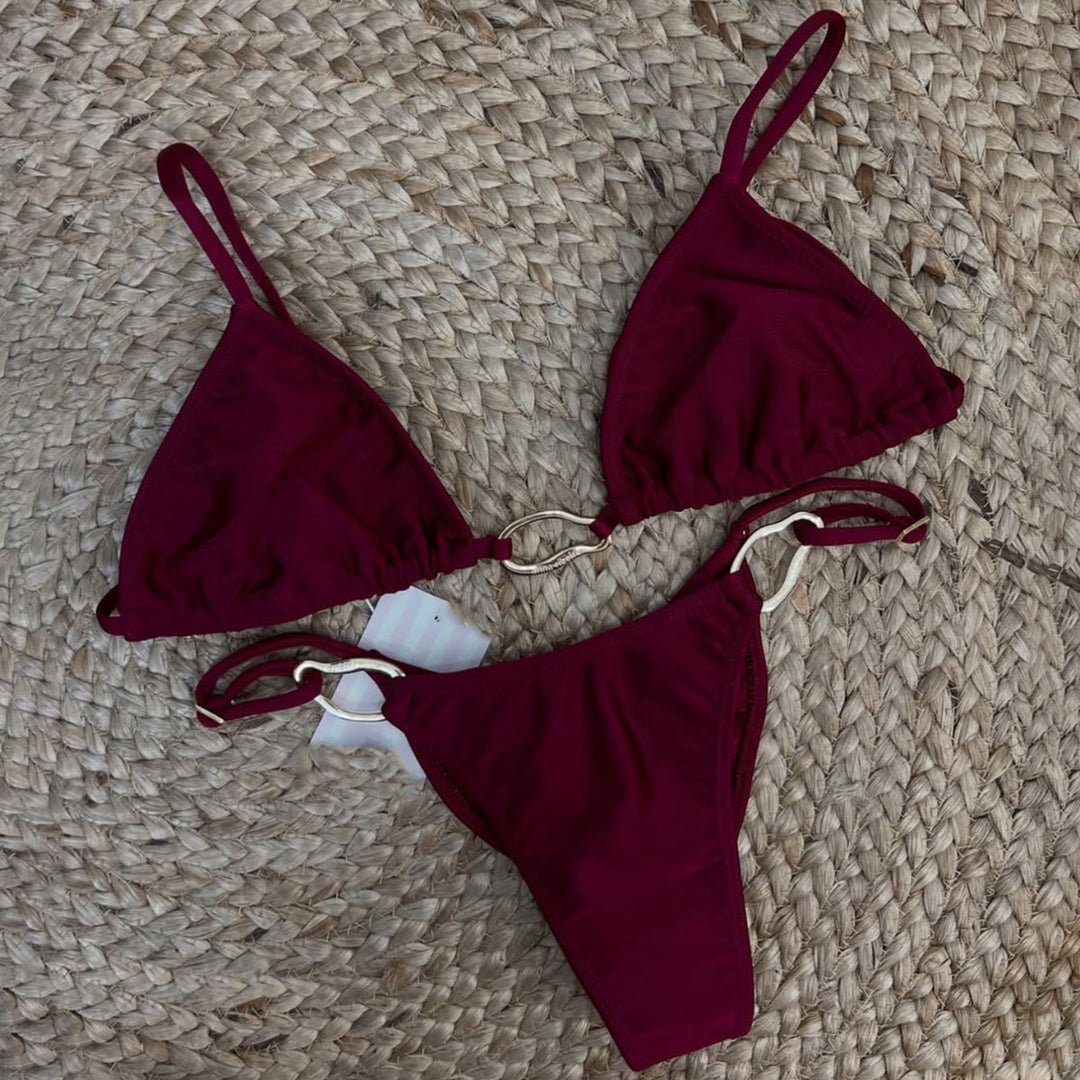 Dame bikini-sæt med elegant trekant-design og justerbare stropper Stilla