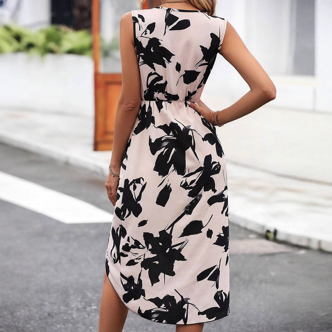 Dame Blomster Wrap Midi Kjole Stilla