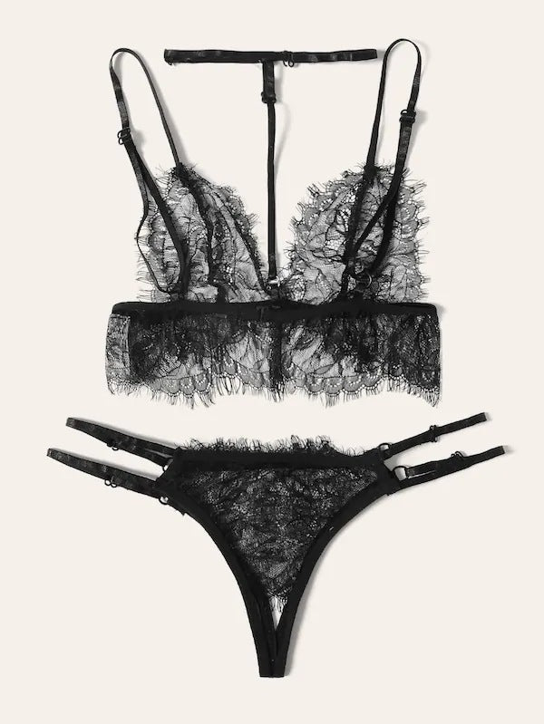 Dame Spids-Bralette og Panty Sæt Stilla