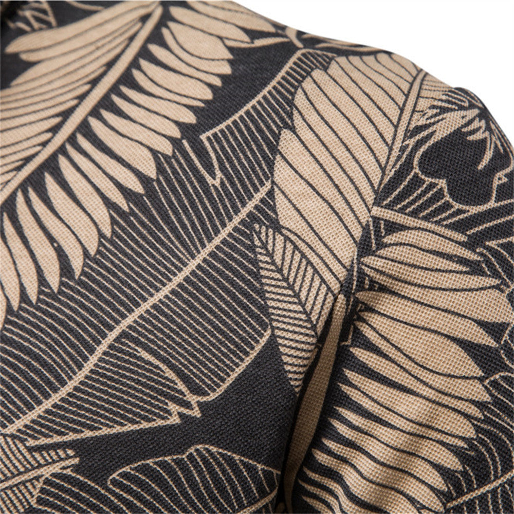 Herre Polo-Shirt med blomsterprint og moderne krave Stilla