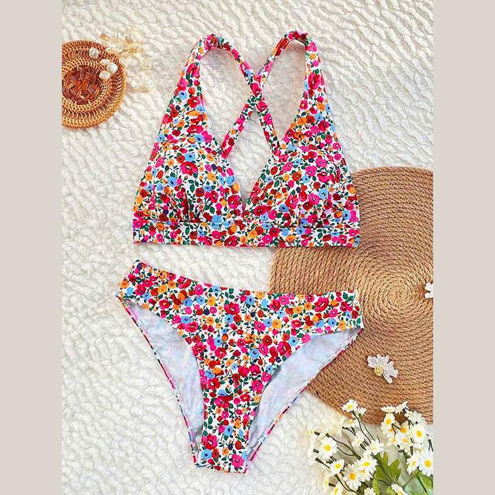 Damer Højskåret Blomstermønster Bikini Skovae