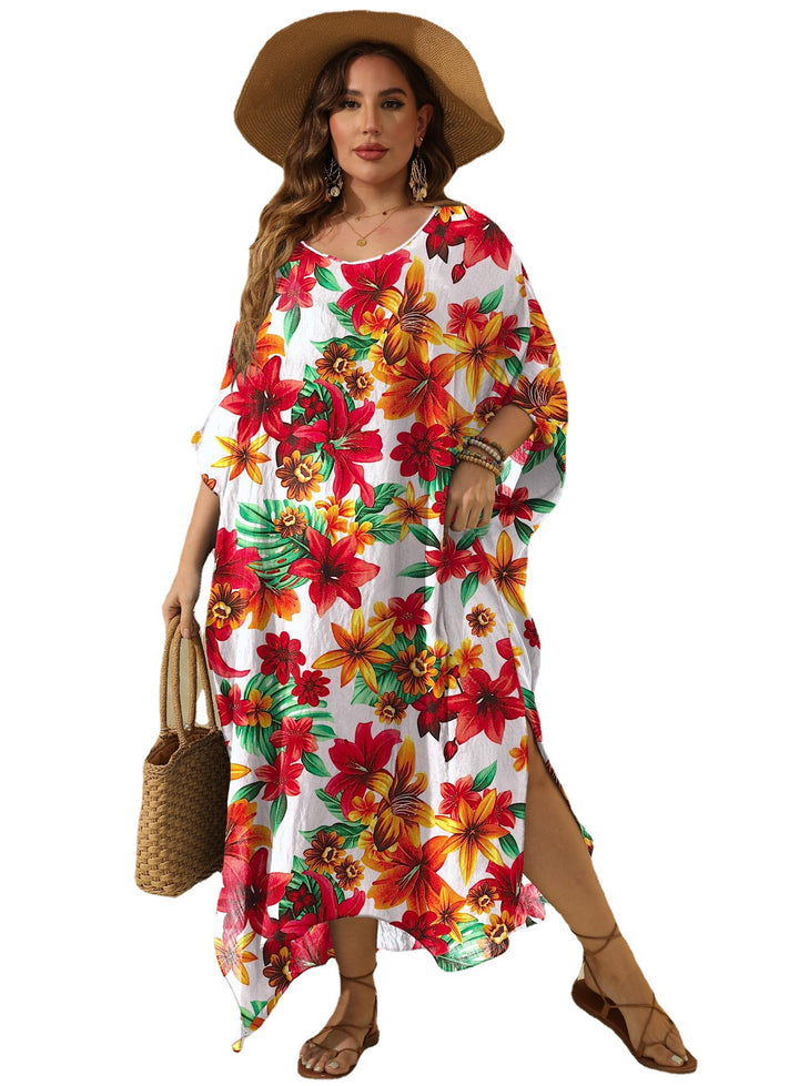 Kvinder Floral Tryk Maxi Cover-Up Kjole Stilla