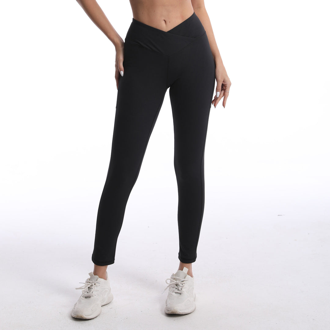 Dame Figurnær Sportleggings med høj talje og Cross-design Stilla