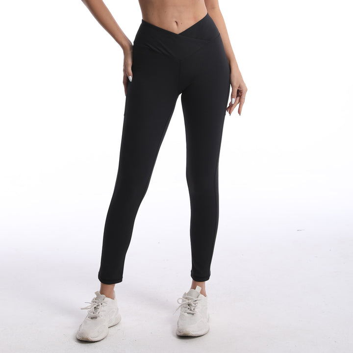 Dame Figurnær Sportleggings med høj talje og Cross-design Stilla