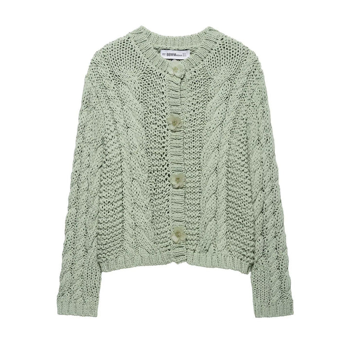 Femme Kabelstrik Cardigan Sweater Stilla