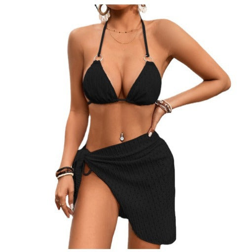 Femme Triangle Bikini Sæt med justerbart Wrap Skirt Stilla