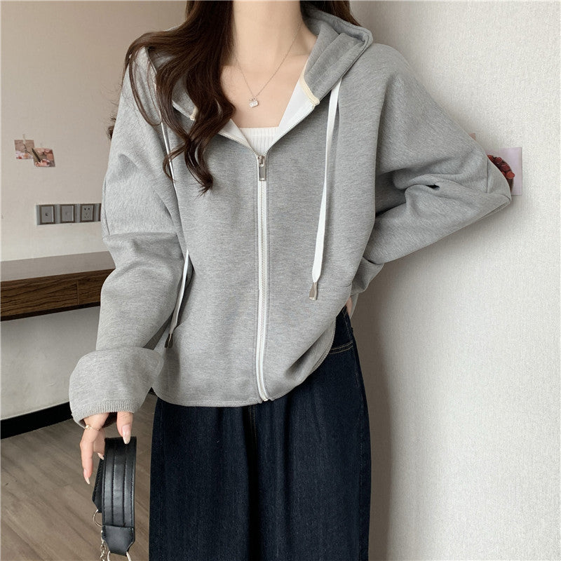 Femme Casual Zip-Up Hoodie med Oversized Fit Stilla