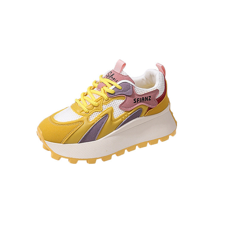 Dame Chunky Sneakers med høj plateau og åndbart overmateriale Stilla
