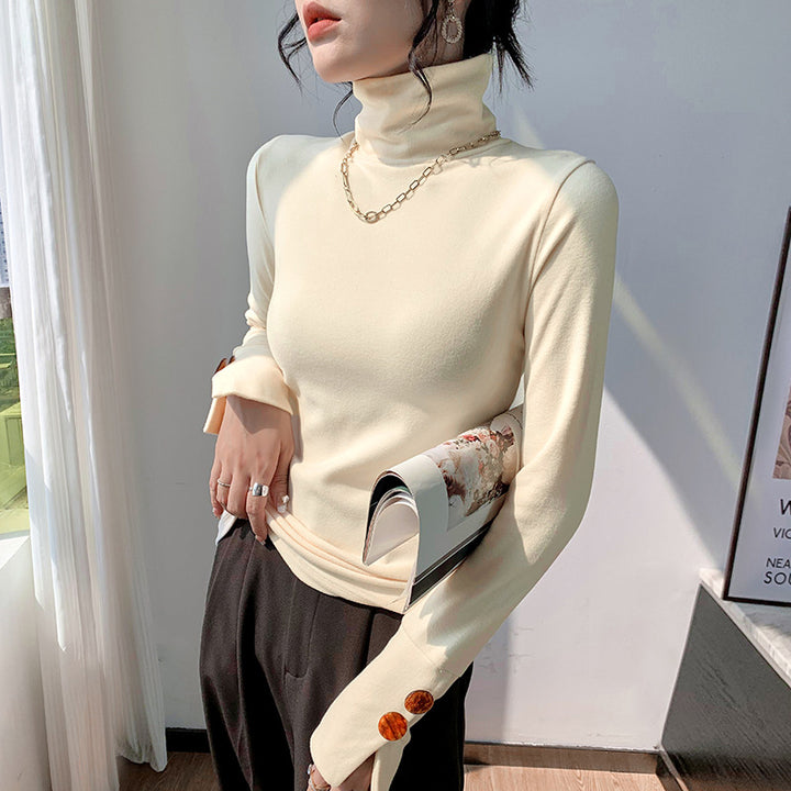 Kvinder Langærmet Turtleneck lavet af fint ribbet materiale Stilla