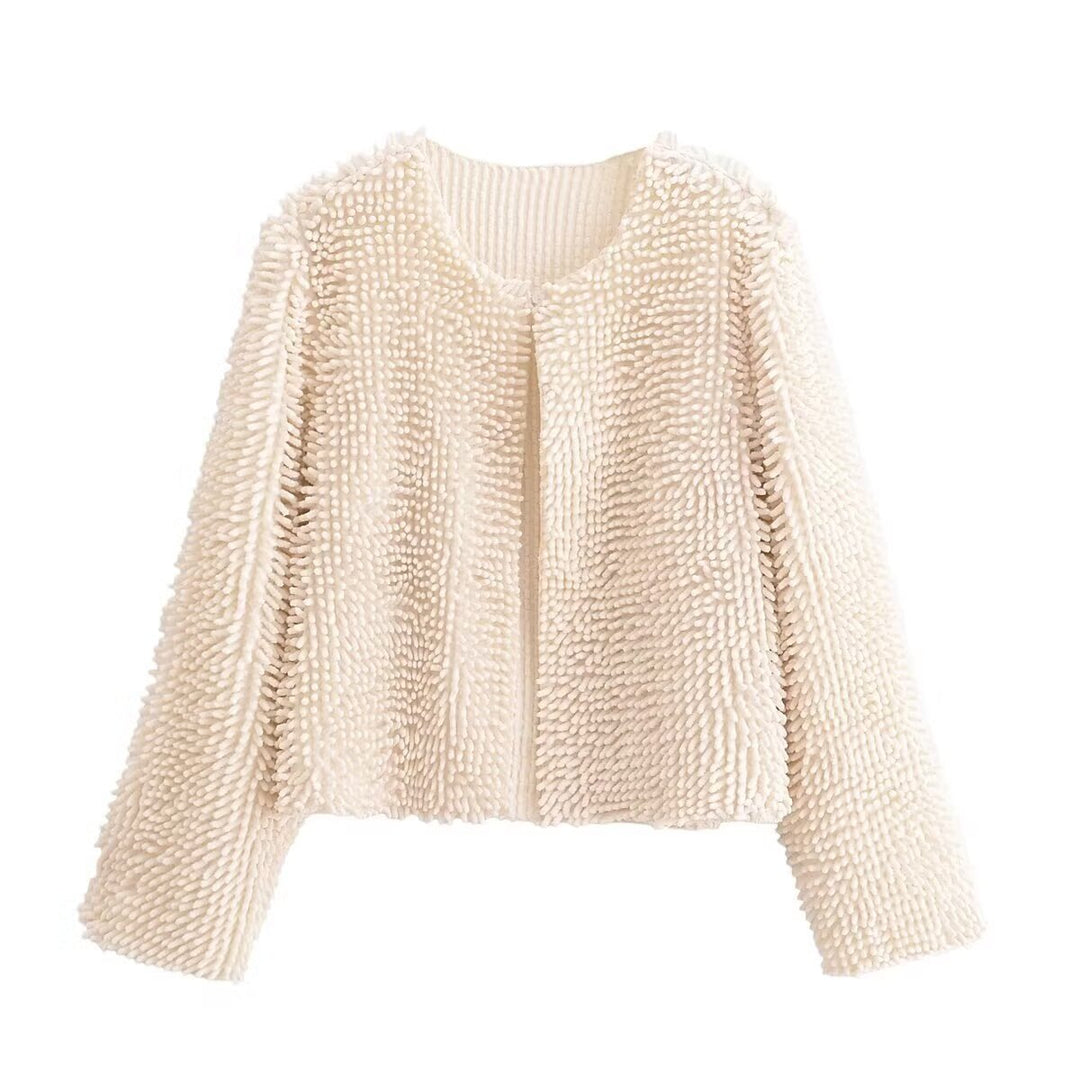 Femme Tekstureret Fuzzy Cropped Jakke Stilla