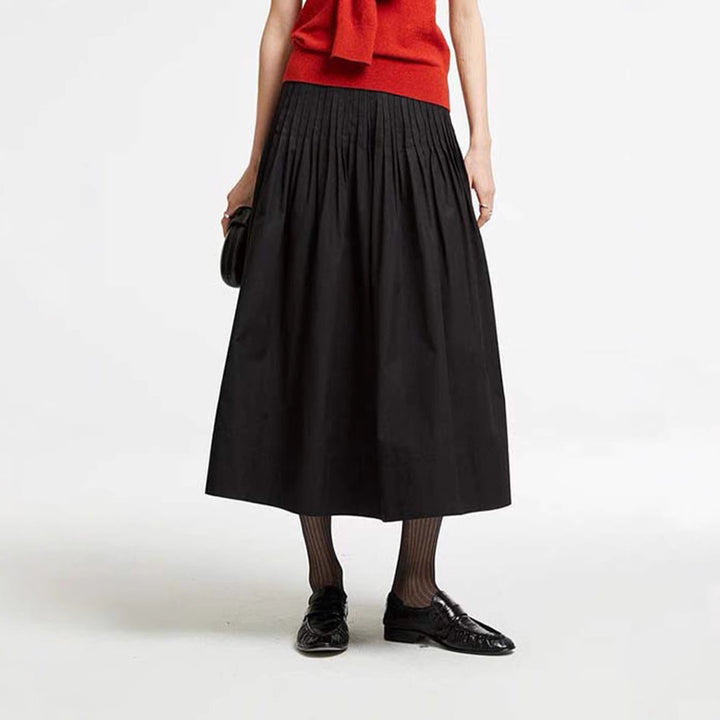 Damer elegant midi-nederdel med plisserede detaljer Stilla