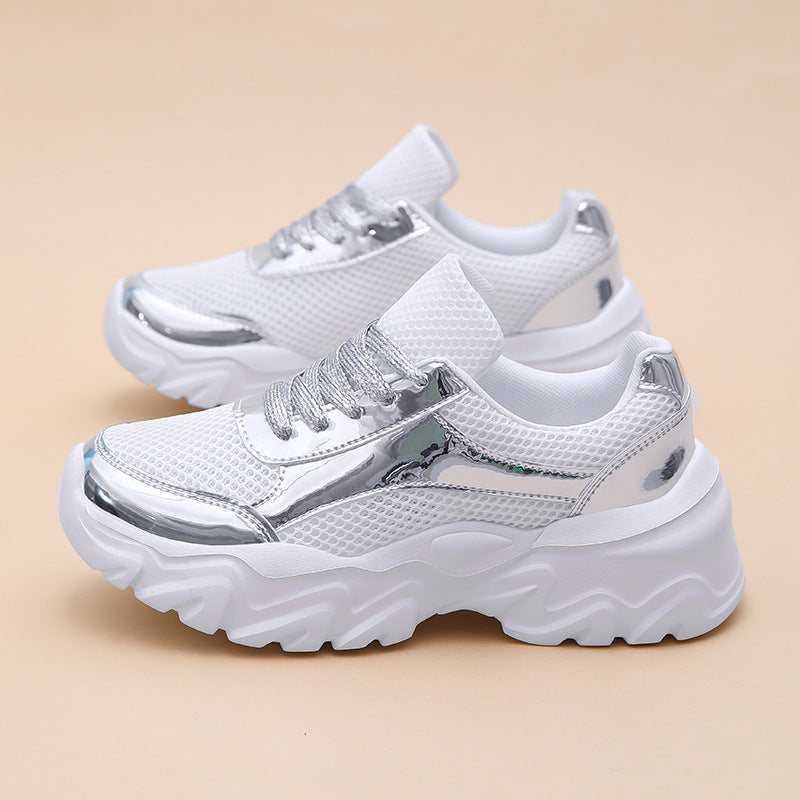 Dame Trendy Metalliske Mode Sneakers Stilla