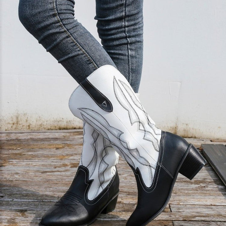 Dame Cowboystøvler med elegant stitching Stilla