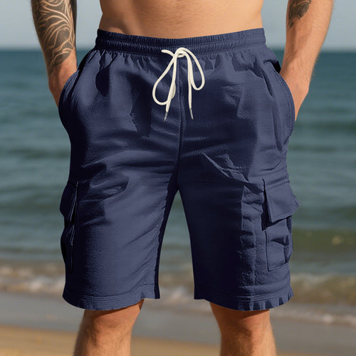 Herrer cargo-shorts med flere praktiske lommer og elastisk talje Stilla