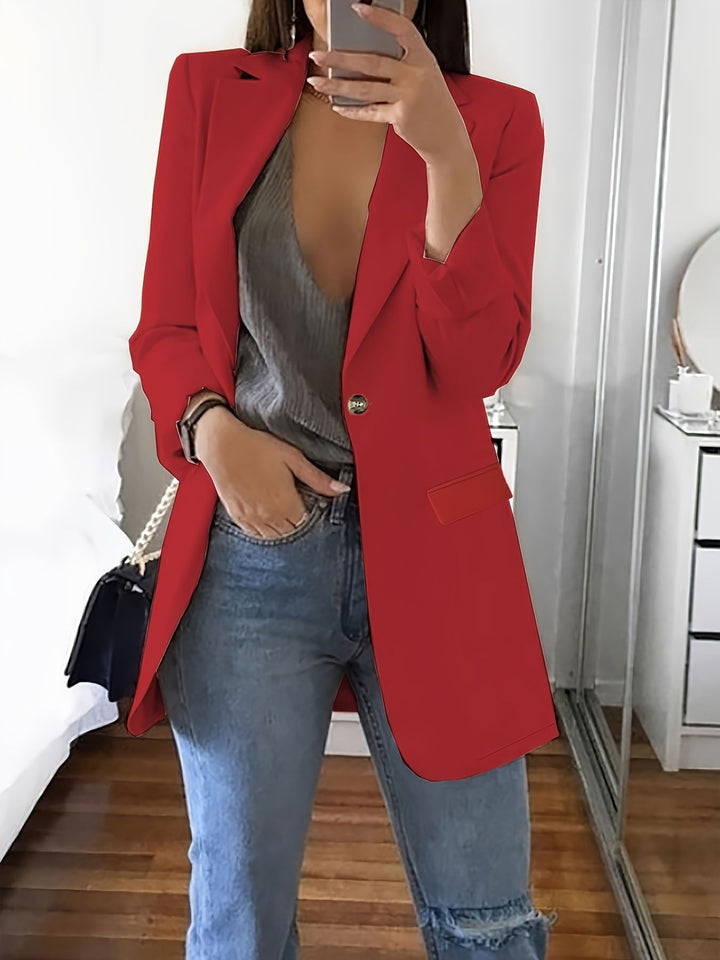 Damer Elegant Blazer med dyb V-hals og smal pasform Stilla