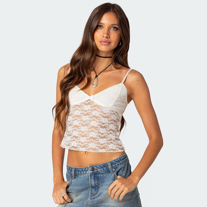 Dame blonde cami med justerbare stropper Skovae