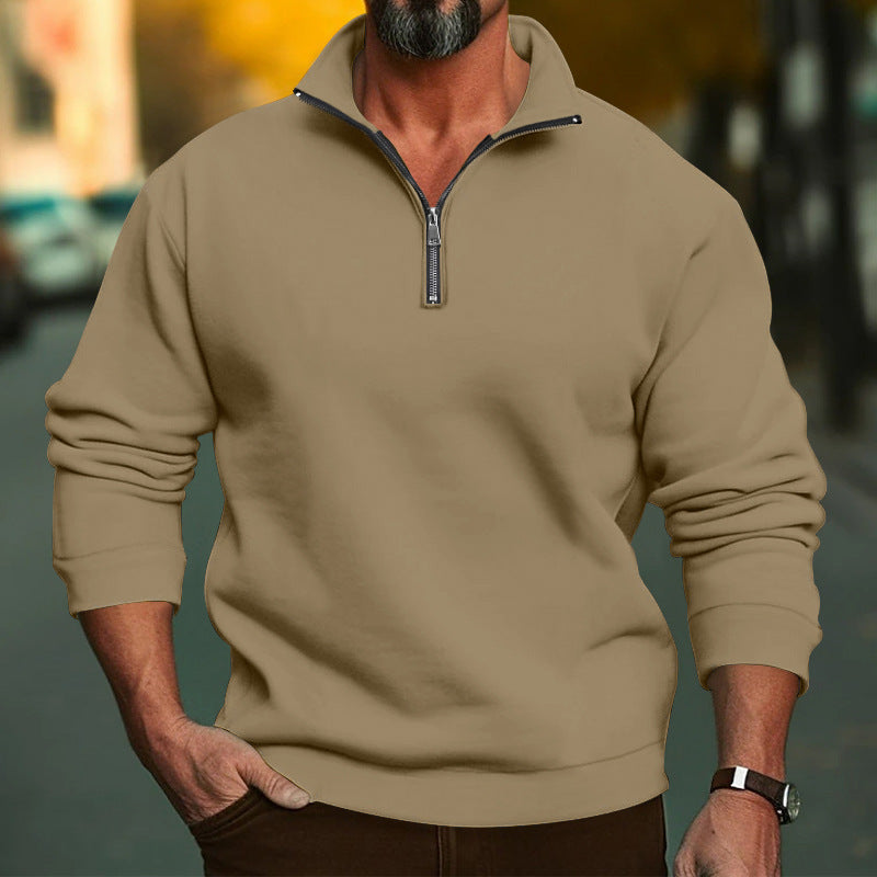 Herrer Sporty Pullover med højt sluttende lynlås og blødt foder Stilla