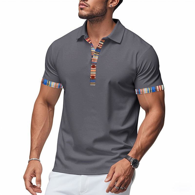 Herrer Sporty Polo-Shirt med farverige accenter Stilla