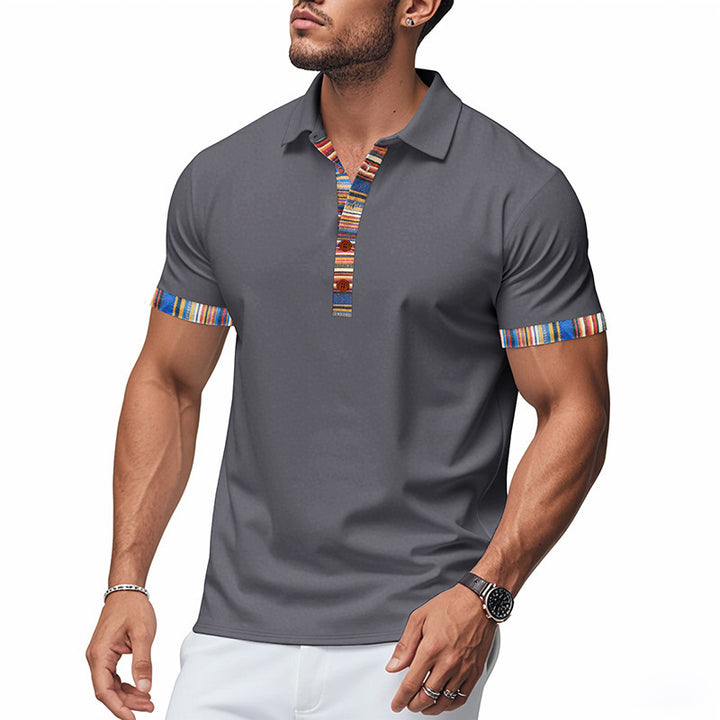 Herrer Sporty Polo-Shirt med farverige accenter Stilla